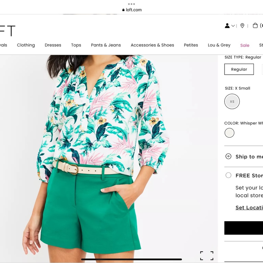 LOFT petites floral blouse woman’s NWOT